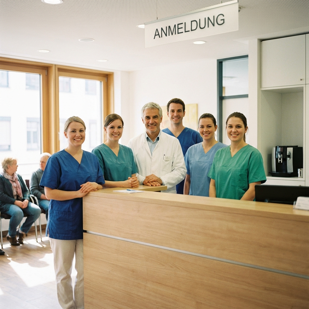 Freundliches Praxis-Team am Empfang